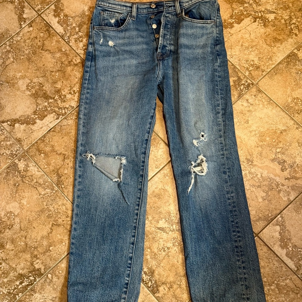 7 For All Mankind Blue Boyfriend Jeans